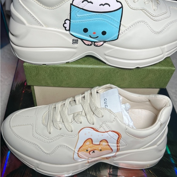 NIB GUCCI LIMITED EDITION APOLLO PIKARAR KAWAII SNEAKERS SIZE 36 - Picture 6 of 12